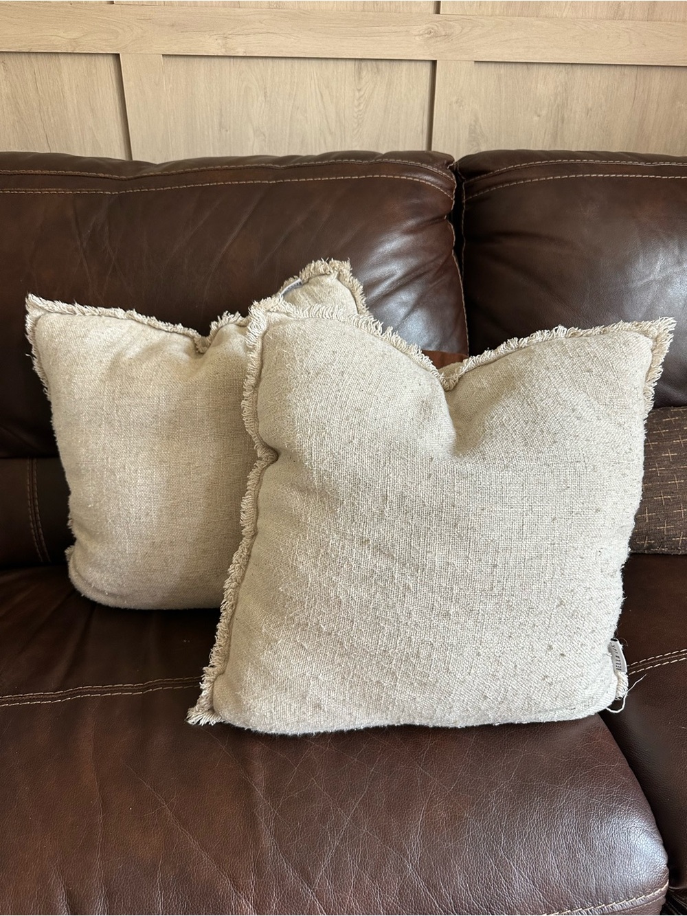Neutral linen Throw Pillows
